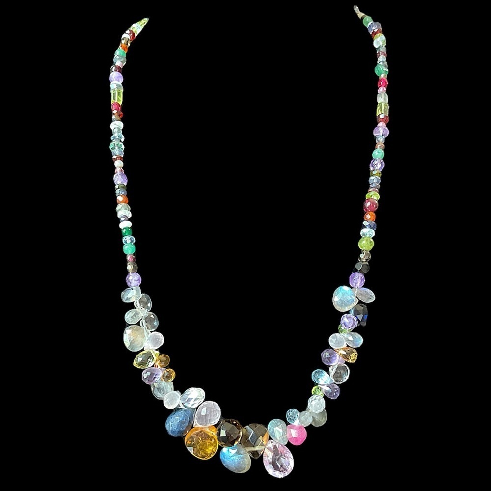 Silpada Sterling Silver Gemstone Fruit Salad Vintage Rainbow Necklace